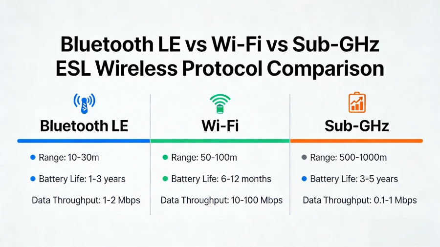 Bluetooth vs Wi-Fi vs Sub-GHz Etîketa refika elektronîkî